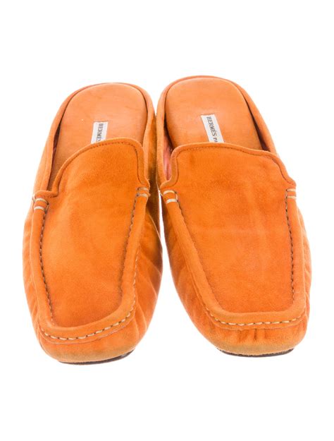 hermes suede mules|female hermes slippers.